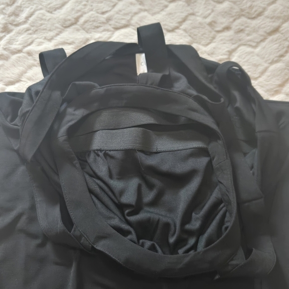 Cupio Black Lattice Hi-Lo Jersey Summer Beach Vacation Built-in Bra Dress, Small - Picture 7 of 10